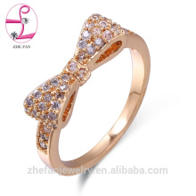 projeto do arco 925 anel de safira rosa diamante de cristal de prata esterlina